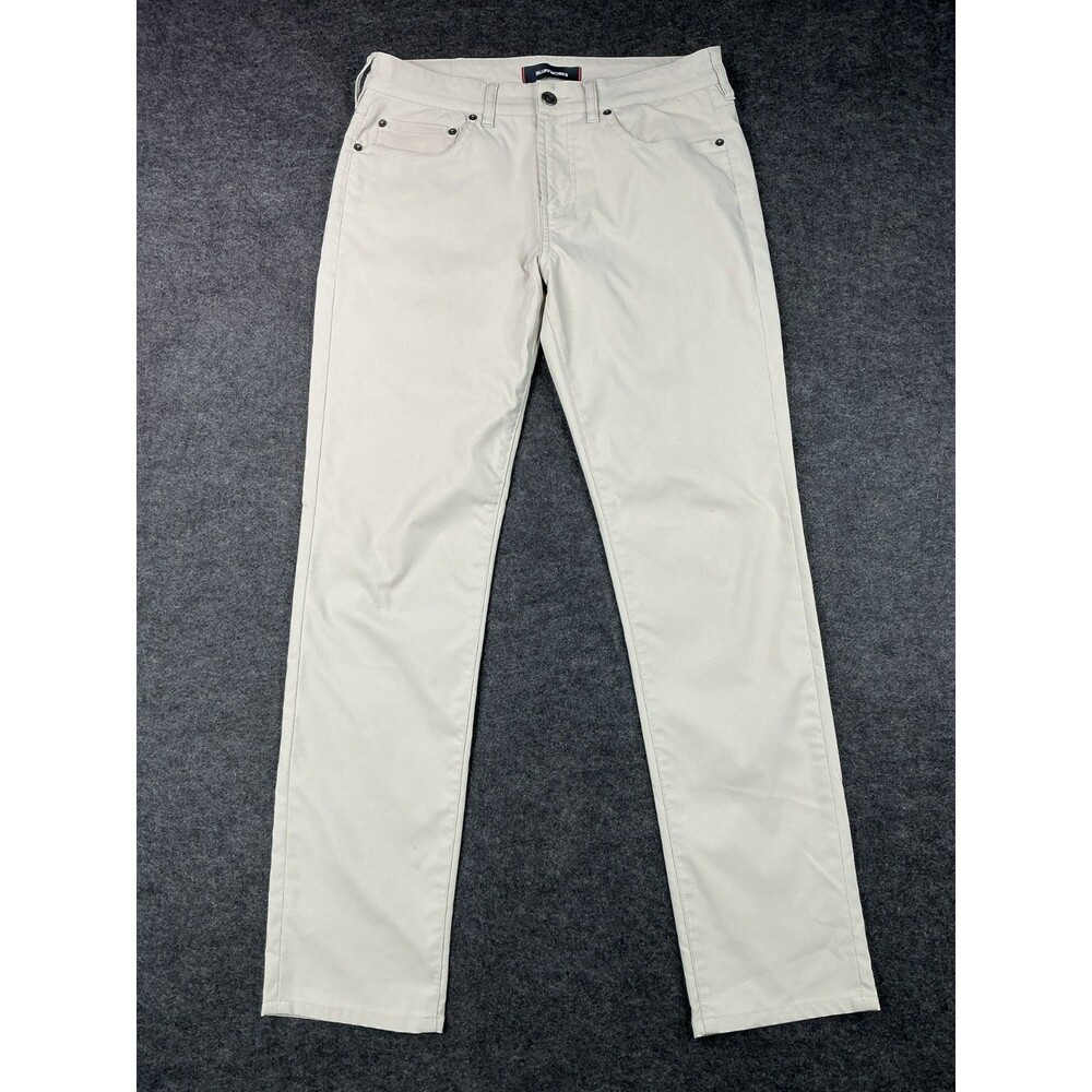 Men's Cream Chino Pants - Classic Straight Fit slim